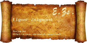 Eigner Zsigmond névjegykártya